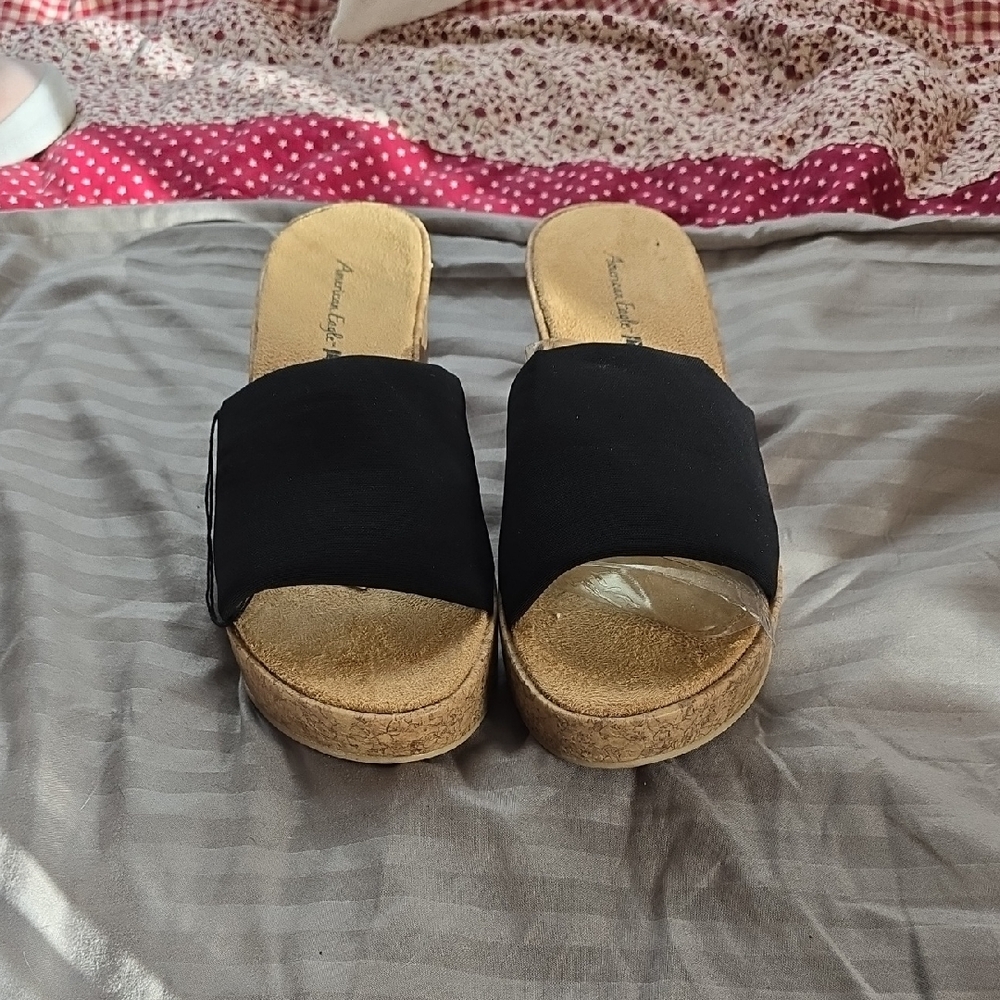 American Eagle Outfitters Black and Tan Mules